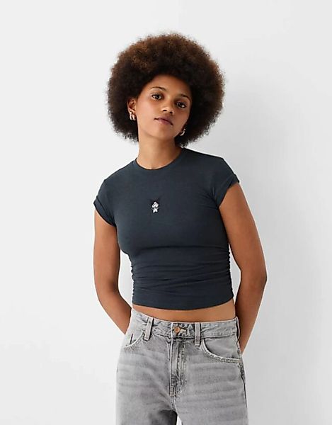 Bershka T-Shirt Kuromi Mit Kurzen Ärmeln Damen Xs Grau günstig online kaufen
