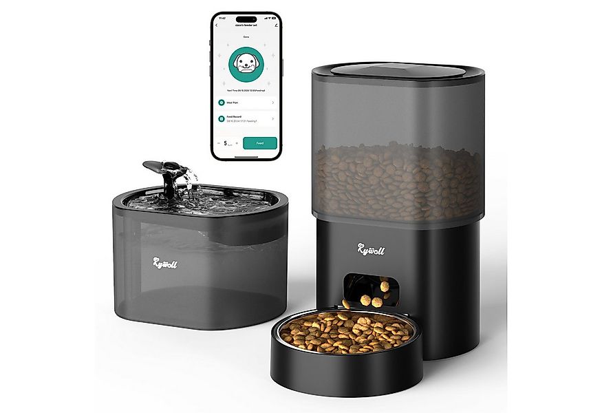 Rywell Katzen-Futterautomat 2-in-1 Futter- und Wasserspender für Haustiere, günstig online kaufen