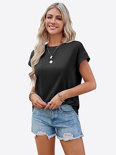 Imily Bela T-Shirt Rundhals Kurzarmshirt mit Rippbündchen (Packung, 1-tlg., günstig online kaufen