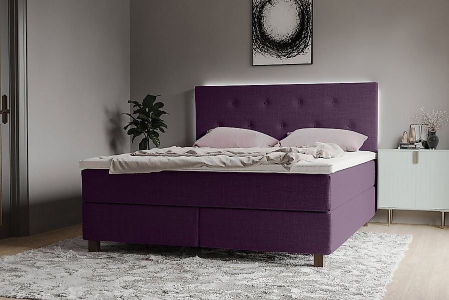 INOSIGN Boxspringbett Alenika, mit LED - Beleuchtung, mit Taschen-Federkern günstig online kaufen