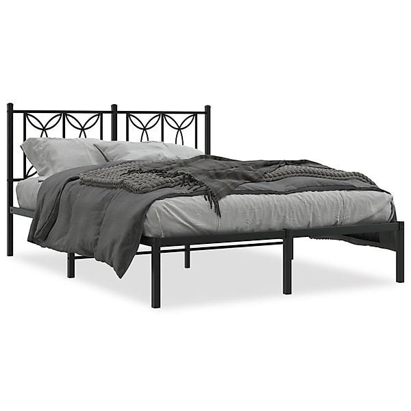 vidaXL Bettgestell mit Kopfteil Metall Schwarz 140x190 cm Modell 102108257 günstig online kaufen