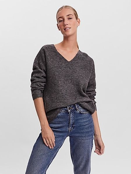 Vero Moda V-Ausschnitt-Pullover VMCREWLEFILE LS V-NECK günstig online kaufen