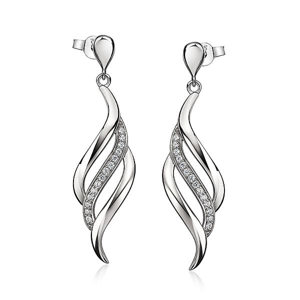 Materia Paar Ohrhänger Damen Silber Zirkonia günstig online kaufen