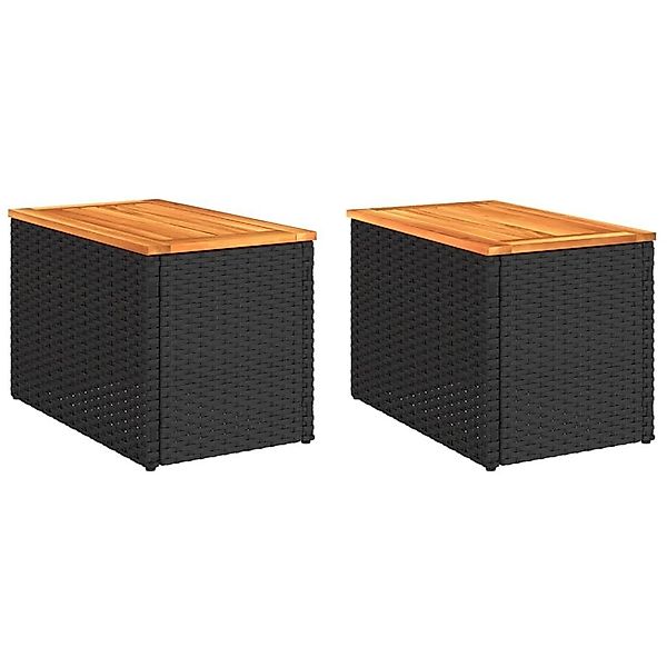 vidaXL Gartentisch Garten-Beistelltische 2 Stk Schwarz günstig online kaufen