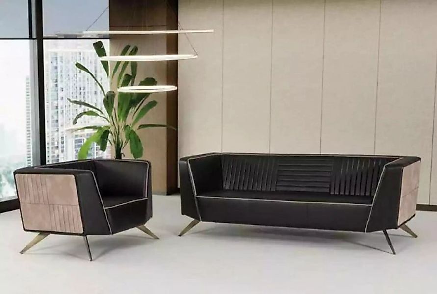 JVmoebel Sofa Büromöbel Sofagarnitur 3+1 Dreisitzer Sessel Arbeitszimmermöb günstig online kaufen