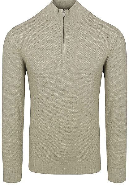 Profuomo Half Zip Pullover Struktur Mid Grün - Größe XL günstig online kaufen