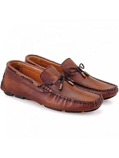 Desa Herren-Lederslipper – Ledersohle, flacher Absatz Loafer günstig online kaufen