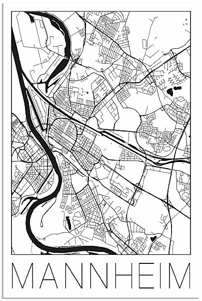 Artland Wandbild "Retro Karte Mannheim Deutschland", Deutschland, (1 St.), günstig online kaufen