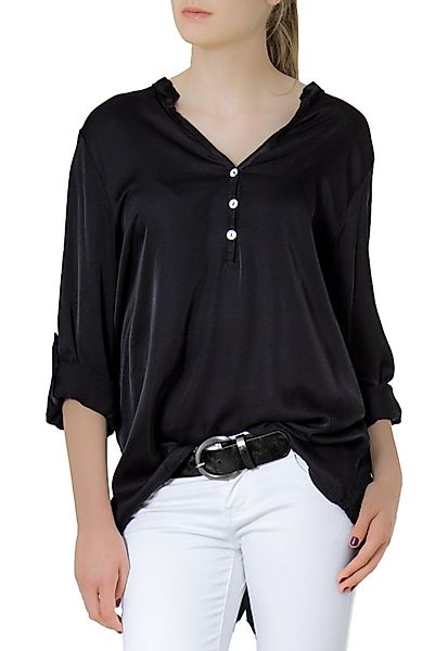 Caspar Shirtbluse BLU003 lässig elegante Damen Satin Hemdbluse günstig online kaufen