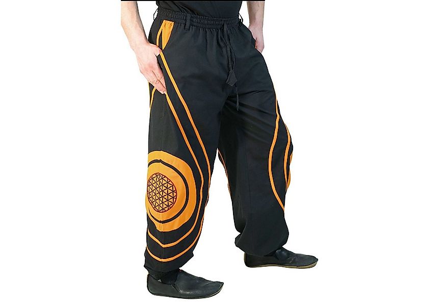 KUNST UND MAGIE Haremshose Hose Blume des Lebens Hippie Pluderhose Kordelzu günstig online kaufen
