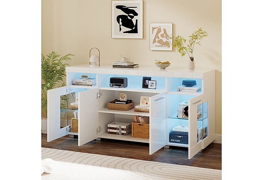 Merax Sideboard hochglanz Buffetschrank mit LED-Beleuchtung (1 St), Kommode günstig online kaufen