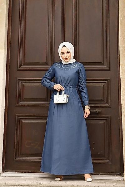 MİSSKAYLE Maxikleid Perlen Denim Kleid günstig online kaufen