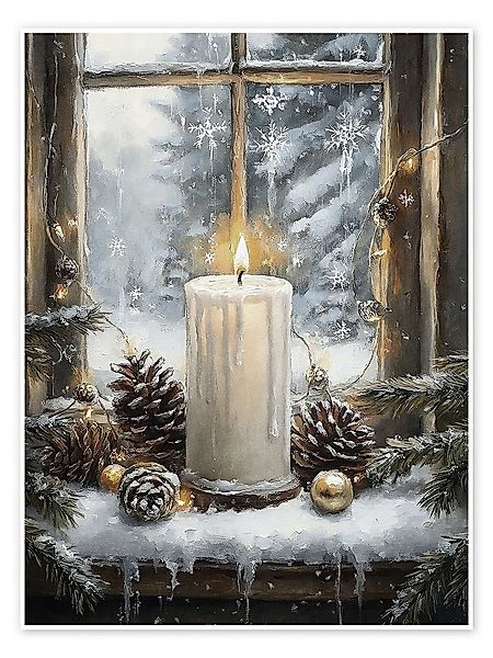 Posterlounge Wandbild Weihnachtskerze, Olga Telnova, erhältlich als Poster, günstig online kaufen