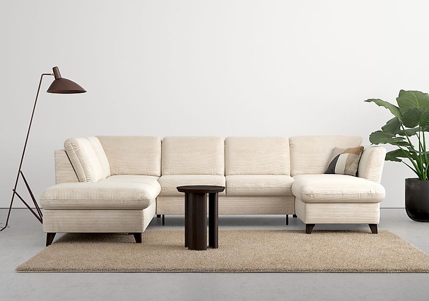 Home affaire Wohnlandschaft »Trelleborg U-Form« wahlweise mit Bettfunktion günstig online kaufen