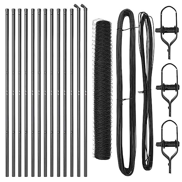 vidaXL Zaunpfosten Grau 25 x 1,2 m 36 mm Netz Stahl 3352819 günstig online kaufen