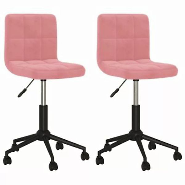 vidaXL Esszimmerstühle 2 Stk. Drehbar Rosa Samt Esszimmerstuhl rosa günstig online kaufen