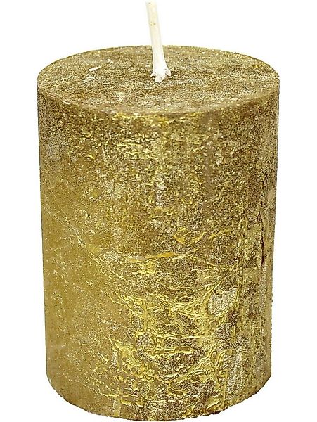 House of Rustic Stumpenkerze House of Rustic Kerze gold Ø 6,8 x 9 cm günstig online kaufen