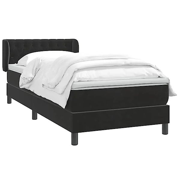 vidaXL Boxspringbett mit Matratze Schwarz 80x220 cm Samt 3317801 günstig online kaufen