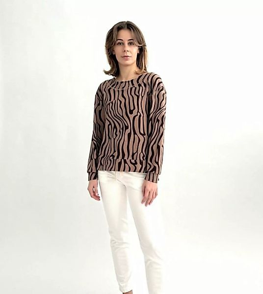 Zuckerwatte Sweatshirt mit modischem Alloverdruck aus Viskose mit Elasthan günstig online kaufen