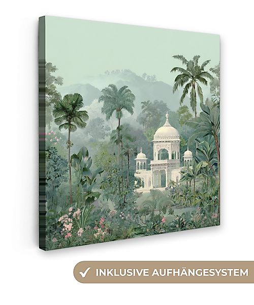 OneMillionCanvasses® Leinwandbild Tropischer Garten - Kuppelgebäude günstig online kaufen