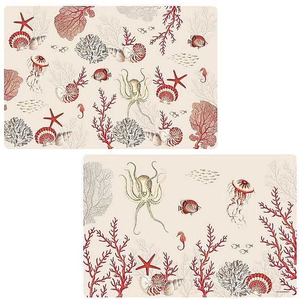 EasyLife Platzset Reef, Spülmaschinengeeignet, Weiß, Motiv: Korallen günstig online kaufen