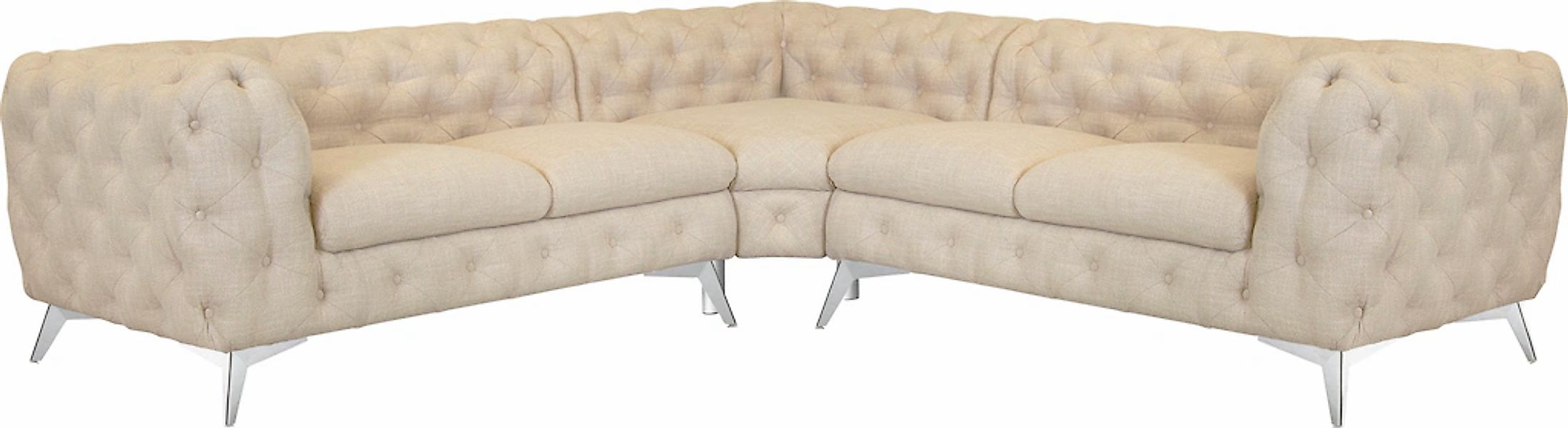 Home affaire Chesterfield-Sofa "Ecksofa GLYNIS L-Form mit Wellenunterfederu günstig online kaufen