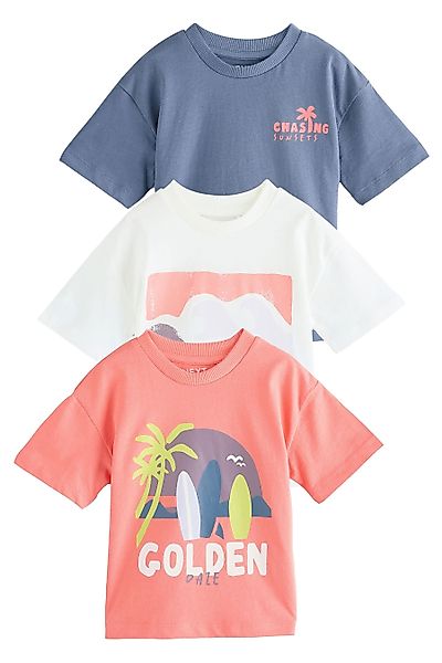 Next T-Shirt 3er-Pack Kurzarm-T-Shirts aus 100 % günstig online kaufen