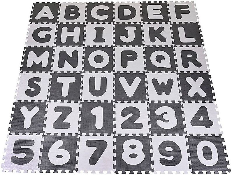Knorrtoys® Puzzle Alphabet + Zahlen, grau-weiß, günstig online kaufen