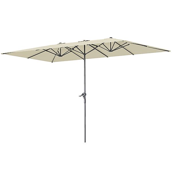 Outsunny Doppelsonnenschirm mit Kurbel 451 x 264 cm, UV Schutz 50+ Sonnensc günstig online kaufen