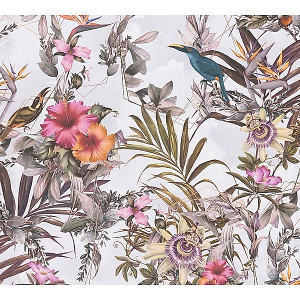 Vliestapete Blumenoptik Floral Matt glatt Weiß Grün FSC® günstig online kaufen