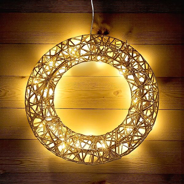 Spetebo LED-Dekofigur Leuchtfigur mit Goldband umwickelt günstig online kaufen