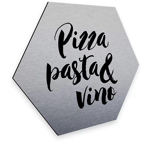 Wall-Art Metallbild "Pizza Pasta Silber Deko Küche", (1 St., Dekorative Wan günstig online kaufen