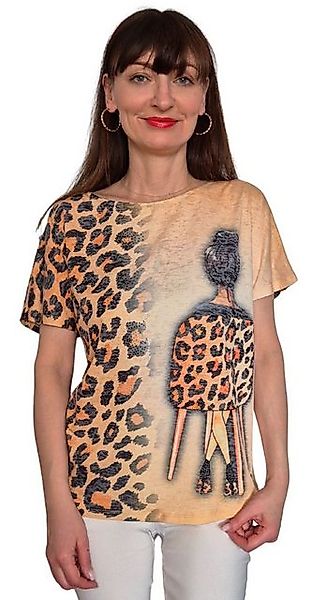 Gio Milano Kurzarmshirt G28-1613, Shirt Leo Girl mit Strassbesatz großes Le günstig online kaufen