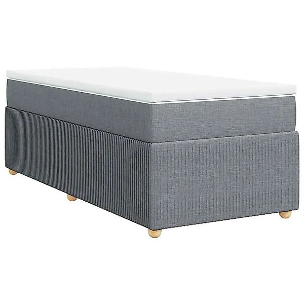 vidaXL Boxspringbett mit Matratze Hellgrau 100x200 cm Stoff 3285546 günstig online kaufen