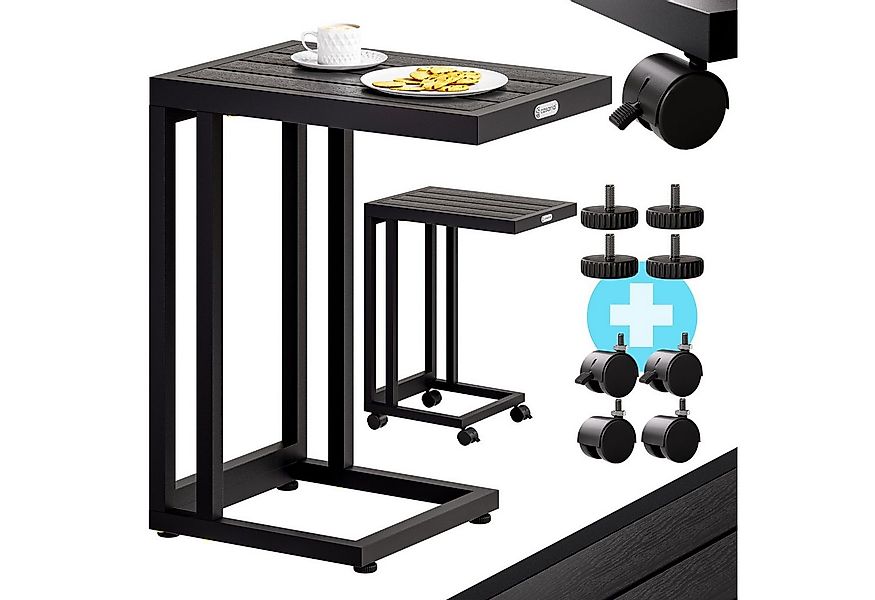 Casaria Beistelltisch, 50x40x66cm WPC Tischplatte 25kg Belastbarkeit inkl. günstig online kaufen