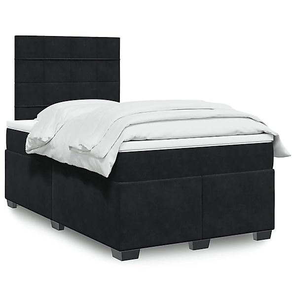 vidaXL Boxspringbett mit Matratze Schwarz 120x190 cm Samt 3293160 günstig online kaufen