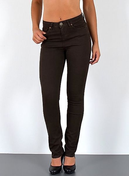 ESRA Straight-Jeans Stretch Jeans Straight Fit Damen Regular Hose High Wais günstig online kaufen