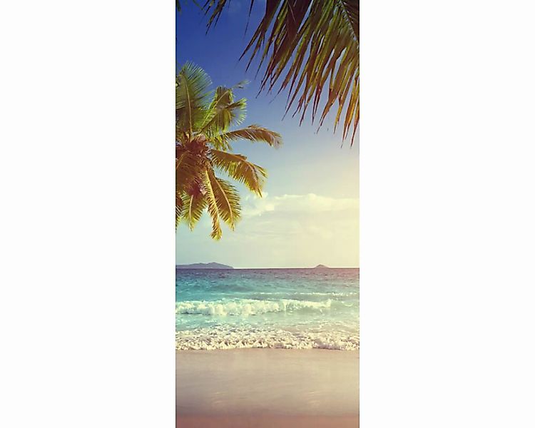 Trtapete "Palmen am Meer" 0,91x2,11 m / selbstklebende Folie günstig online kaufen