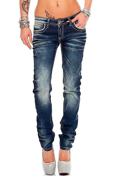 Cipo & Baxx 5-Pocket-Jeans Low Waist Hose BA-WD256 Stonewashed mit Farbigen günstig online kaufen