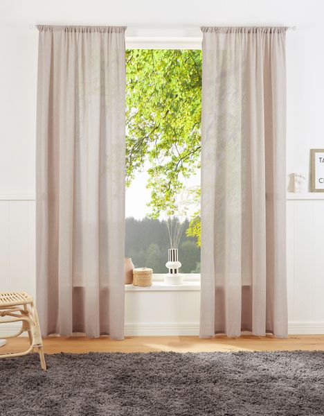 LeGer Home by Lena Gercke Vorhang "Lanea" Stangendurchzug 1 Stk. tlg. Leine günstig online kaufen