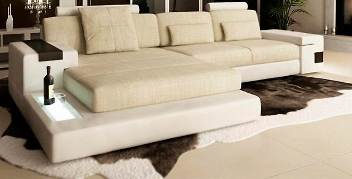 JVmoebel Ecksofa L-form Bettfunktion Couch Textilleder Sofas Couchen Schlaf günstig online kaufen