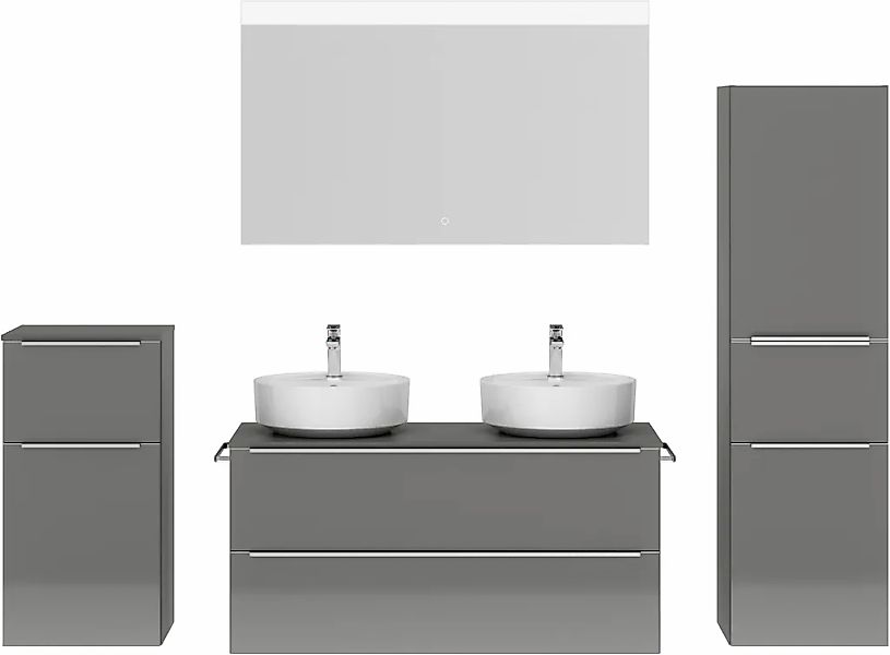 nobilia Badmöbel-Set, (4 St., vormontiert, mit Soft-Close), Hochglanz, inkl günstig online kaufen