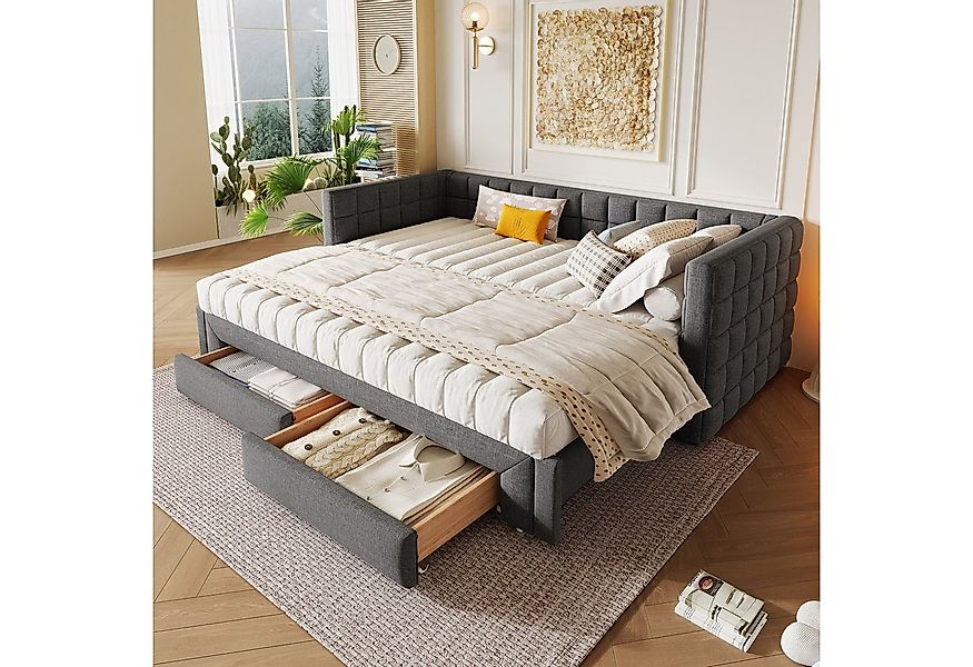 STILVORA Schlafsofa Polsterbett 90/180×200cm ausziehbares Daybett mit Schub günstig online kaufen