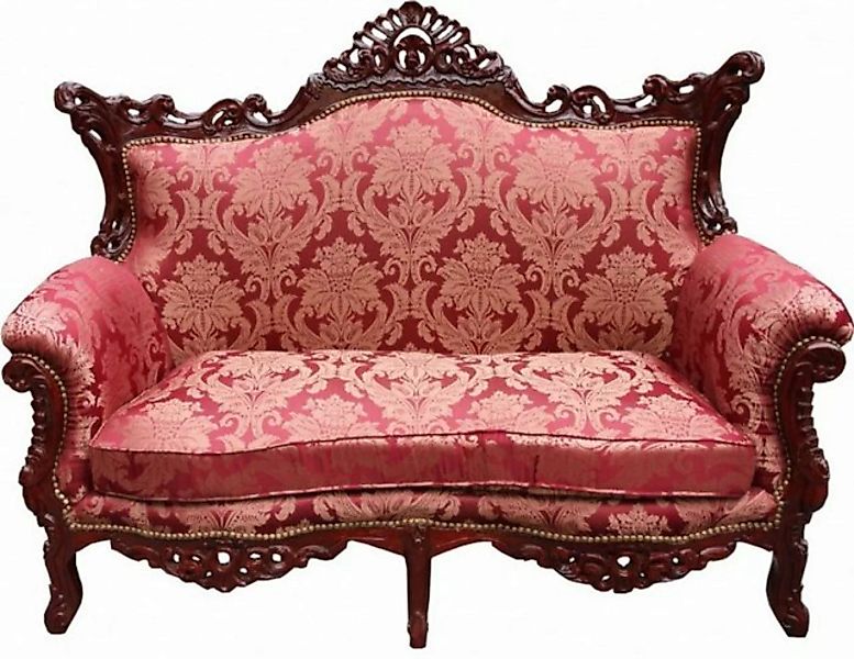 Casa Padrino 2-Sitzer Barock 2er Sofa Master Bordeaux Muster / Braunrot - W günstig online kaufen