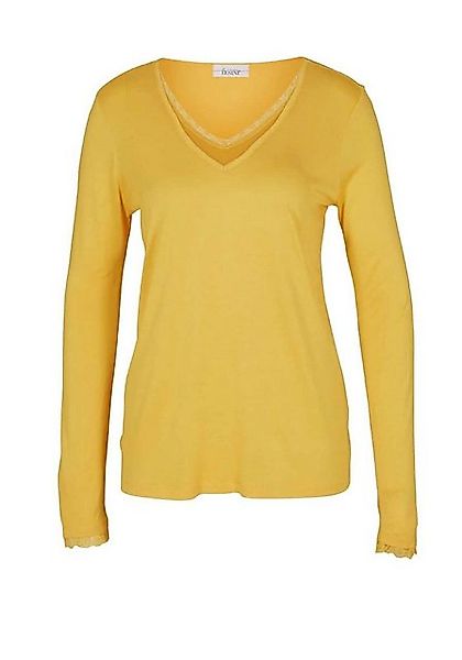 heine Print-Shirt LINEA TESINI Damen Designer-Jerseyshirt m. Spitze, goldge günstig online kaufen