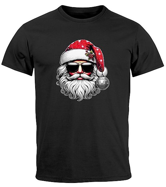 MoonWorks Print-Shirt Herren T-Shirt Weihnachten Lustig Santa mit Sonnenbri günstig online kaufen