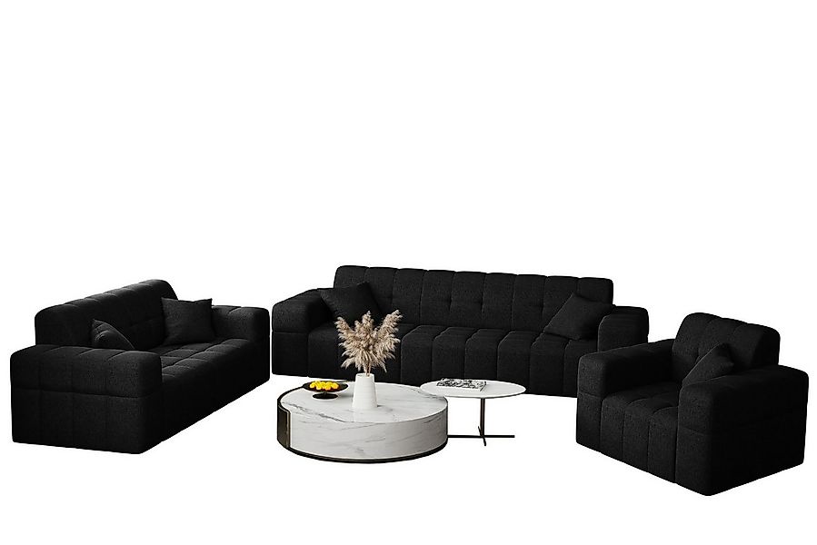 Fun Möbel Polstergarnitur Sofaset Designersofa NANCY 3-2-1, (Set, inkl. 5 Z günstig online kaufen
