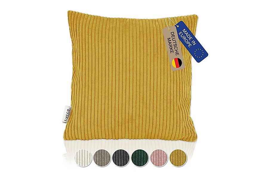 Lycce Dekokissen Kissenbezug aus trendigem Cordstoff (40x40cm), senf / gelb günstig online kaufen