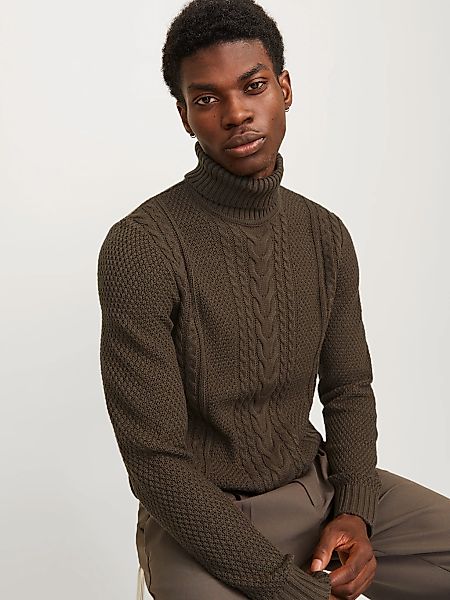 Jack & Jones Rollkragenpullover "JJCRAIG KNIT ROLL NECK AW24", mit Zopfmust günstig online kaufen