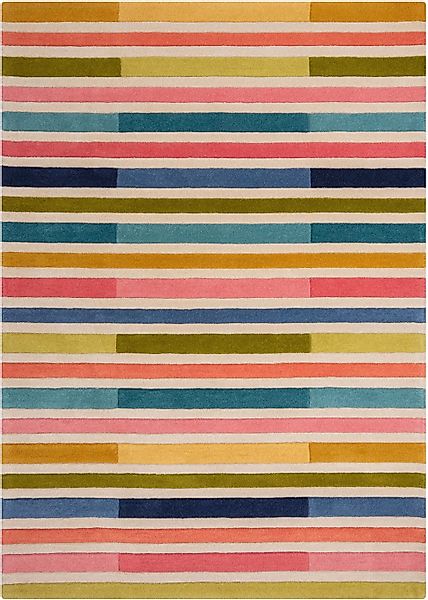 FLAIR RUGS Wollteppich »Piano«, rechteckig, 10 mm Höhe, gestreift, rechteck günstig online kaufen